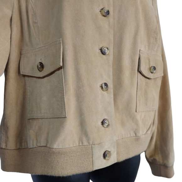 Vintage Isaac Mizrahi Women's Light Brown Genuine Leather Jacket Size XXL - Picture 8 of 11
